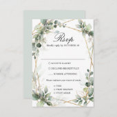 ユーカリ植物幾何学結婚RS 出欠カード (正面/裏面)