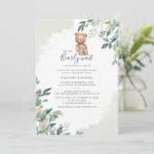 ユーカリ植物性カップルモダンベビーシャワー 招待状 (スタンド正面)