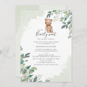 ユーカリ植物性カップルモダンベビーシャワー 招待状 (正面/裏面)