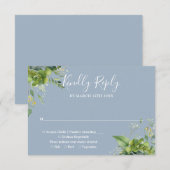 ユーカリ植物性ダスティブルー結婚ズ 出欠カード (正面/裏面)