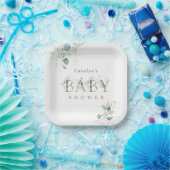 ユーカリ植物性金ゴールドレターベビーシャワー ペーパープレート (パーティー)