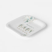 ユーカリ植物性金ゴールドレターベビーシャワー ペーパープレート (傾斜あり)