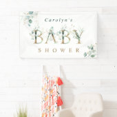 ユーカリ植物性金ゴールドレターベビーシャワー 横断幕 (インサイチュ)