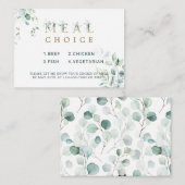 ユーカリ植物性金ゴールド手紙の食事の選択 エンクロージャーカード (正面/裏面)