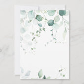 ユーカリ植物文字金ゴールド赤ちゃんシャワー 招待状 (裏面)