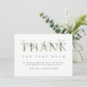 ユーカリ植物文字金ゴールド サンキューカード (スタンド正面)