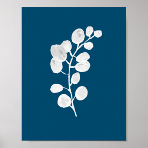 ユーカリ植物植物水彩色絵画の ポスター