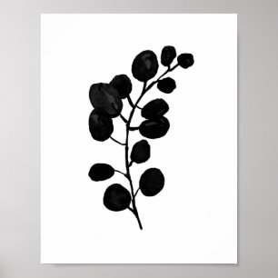 ユーカリ植物植物水彩色絵画の ポスター