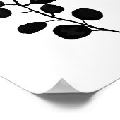 ユーカリ植物植物水彩色絵画の ポスター (角)