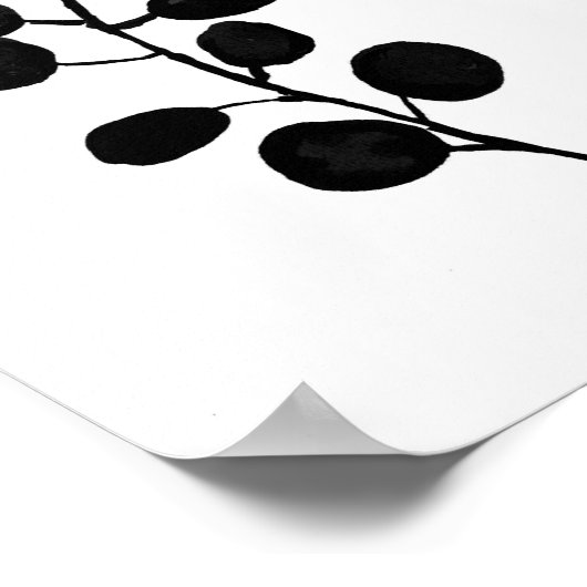 ユーカリ植物植物水彩色絵画の ポスター (角)