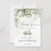 ユーカリ植物水彩緑の赤ちゃんシャワー サンキューカード (正面)