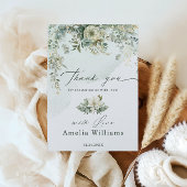 ユーカリ植物水彩緑の赤ちゃんシャワー サンキューカード