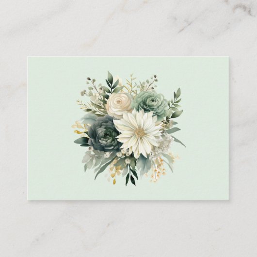 ユーカリ植物水彩色金ゴールドフローラ書 エンクロージャーカード (裏面)