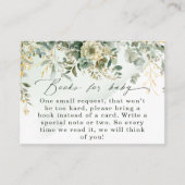 ユーカリ植物水彩色金ゴールドフローラ書 エンクロージャーカード (正面)