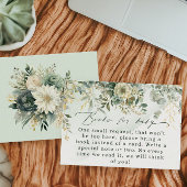 ユーカリ植物水彩色金ゴールドフローラ書 エンクロージャーカード