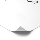 ユーカリ植物緑の文字ベビーシャワーサイン ポスター (角)