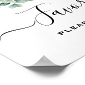 ユーカリ植物緑の結婚式の引き出物標識 ポスター (角)