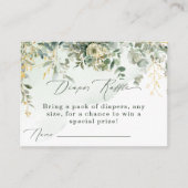 ユーカリ植物緑フローラおむつラッフル エンクロージャーカード (正面)