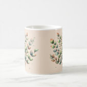 ユーカリ植物色クリーム色 コーヒーマグカップ (中央)