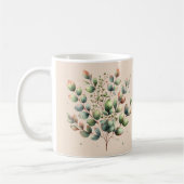 ユーカリ植物色クリーム色 コーヒーマグカップ (左)