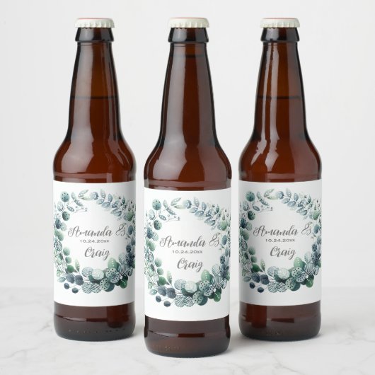 ユーカリ植物葉結婚病 ビールラベル (ボトル)