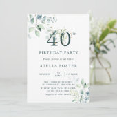 ユーカリ植物40歳誕生日パーティー 招待状 (スタンド正面)