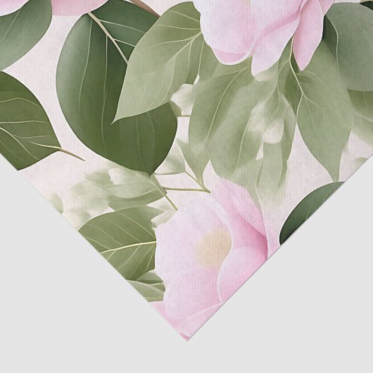 ユーカリ模様のソフトピンク離れフローラ 薄葉紙 (詳細)