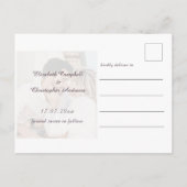 ユーカリ水の色のセージ緑の日付を保存 案内ポストカード (裏面)