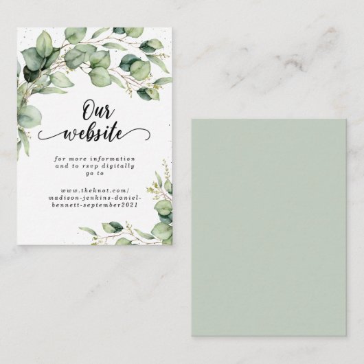 ユーカリ水の色の結婚ウェブサイトエンクロージャCa エンクロージャーカード (正面/裏面)