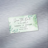 ユーカリ水の色の結婚式の日付を保存Magne マグネット名刺 (インサイチュ)