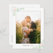 ユーカリ水の色結婚の写真ありがとう ポストカード (正面/裏面)