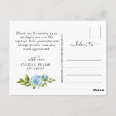 ユーカリ水の色結婚の写真ありがとう ポストカード (裏面)