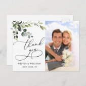 ユーカリ水の色結婚の写真ありがとう ポストカード (正面/裏面)