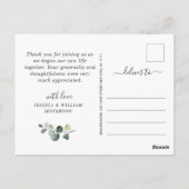 ユーカリ水の色結婚の写真ありがとう ポストカード (裏面)