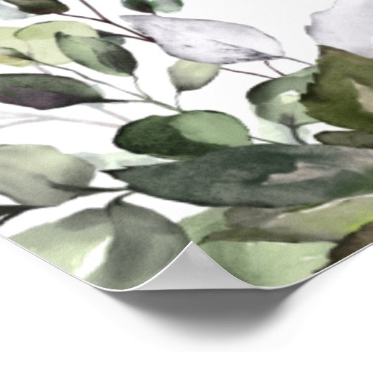 ユーカリ水の色結婚の写真プロップポスター ポスター (角)