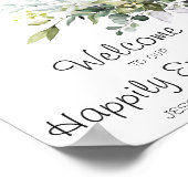 ユーカリ水の色結婚の歓迎ポスターサイン ポスター (角)