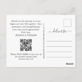 ユーカリ水の色結婚の3写真ありがとうQR ポストカード (裏面)