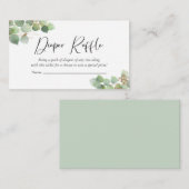 ユーカリ水彩おむつラッフルベビーシャワー エンクロージャーカード (正面/裏面)