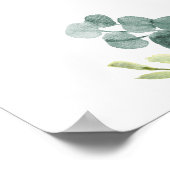 ユーカリ水彩ウェルカムサイン シャワーブライダル ポスター (角)