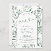ユーカリ水彩エレガントブライダルシャワー 招待状 (正面)