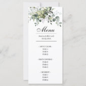 ユーカリ水彩ディナーメニューカード (正面)