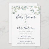 ユーカリ水彩ベビーシャワー招待状 招待状 (正面/裏面)