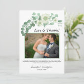 ユーカリ水彩写真ウェディングサンキューカード 招待状 (スタンド正面)