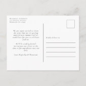 ユーカリ水彩写真結婚式の日付を保存 案内ポストカード (裏面)