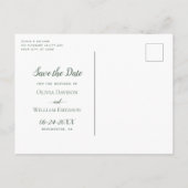 ユーカリ水彩写真結婚式の日付を保存 案内ポストカード (裏面)