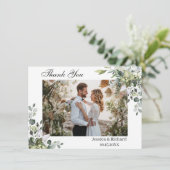 ユーカリ水彩感謝写真カード サンキューカード (スタンド正面)