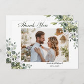 ユーカリ水彩感謝写真カード サンキューカード (正面/裏面)