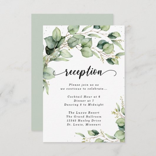 ユーカリ水彩披露宴エンクロージャカード エンクロージャーカード (正面/裏面)