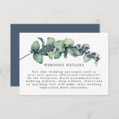 ユーカリ水彩植物学結婚の詳細 エンクロージャーカード (正面/裏面)