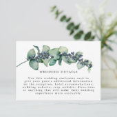 ユーカリ水彩植物学結婚の詳細 エンクロージャーカード (スタンド正面)